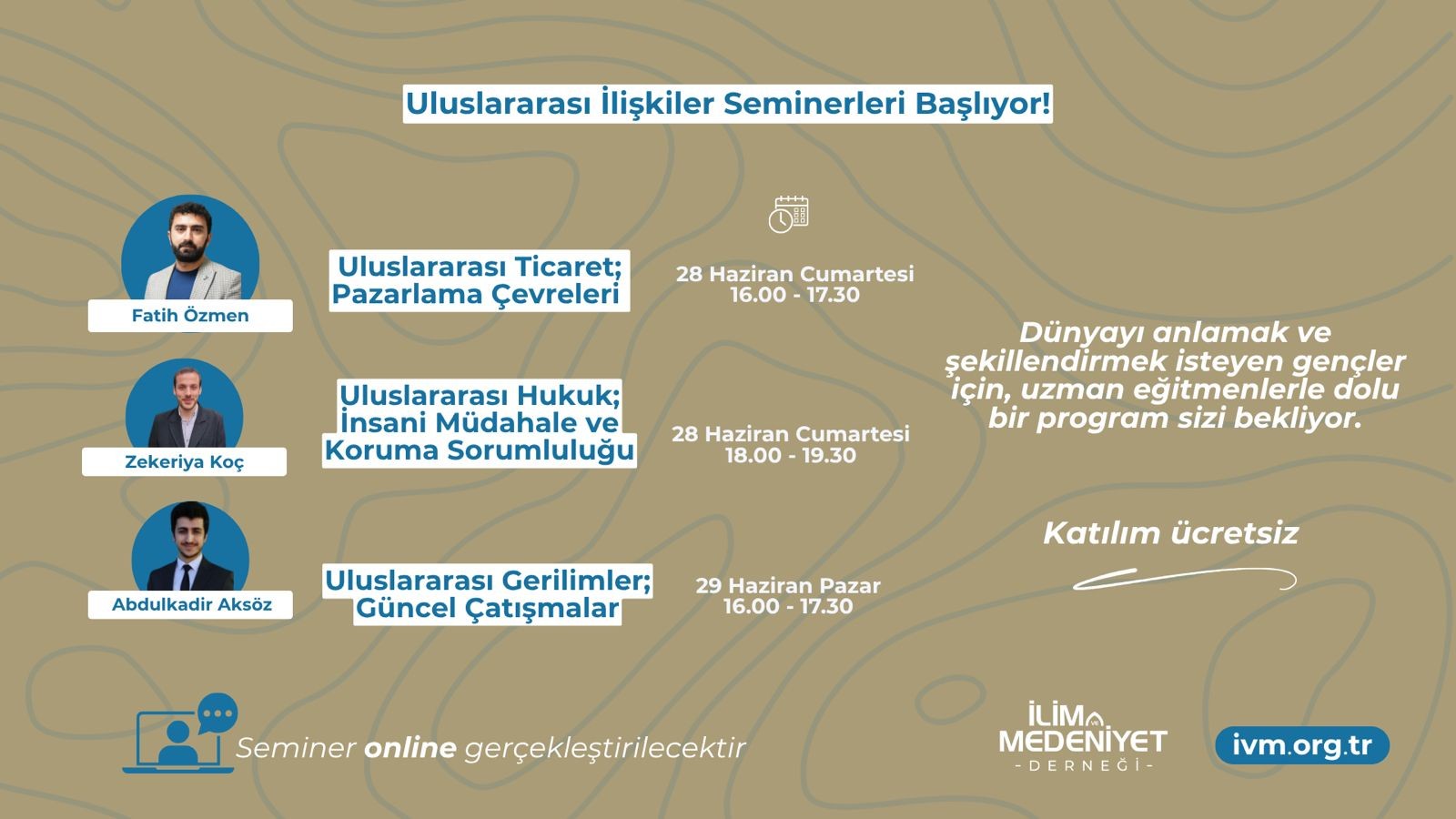 ULUSLARARASI İLİŞKİLER SEMİNERLERİ BAŞLIYOR!