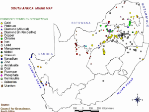 Map 1: South Africa Mining Map 